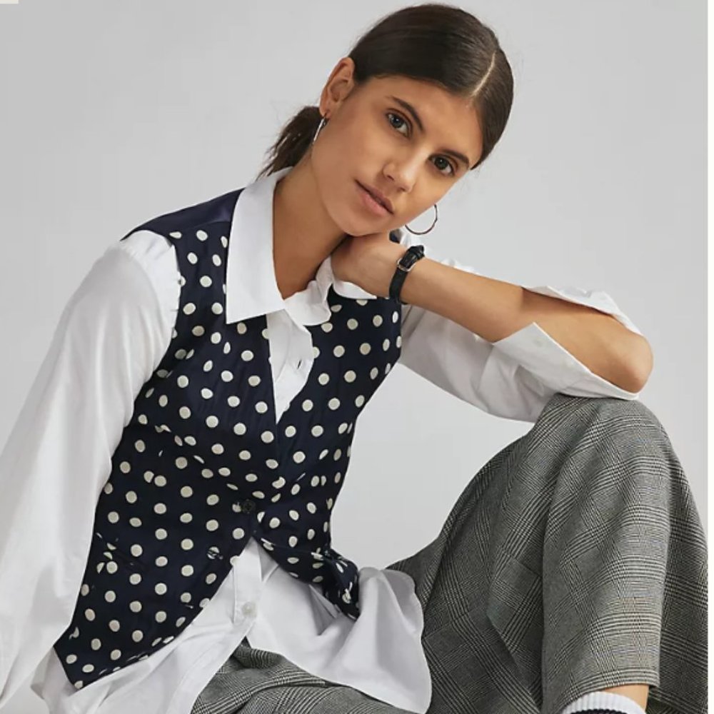 Beautiful Hutch Classic Tailored Polka Dot Vest - NWT